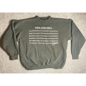 Vintage John Wanamaker Philadelphia Sweatshirt Sweater XL Maze Olive Green